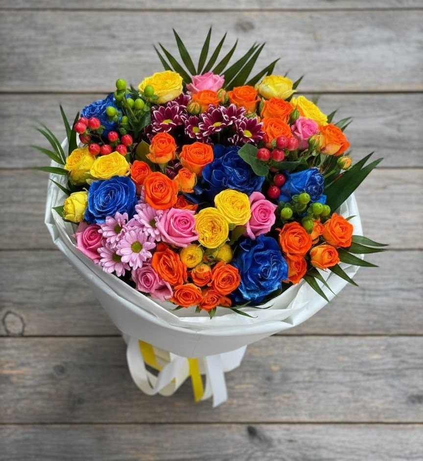 Букет цветов из: Розы и Хризантемы в Масловский