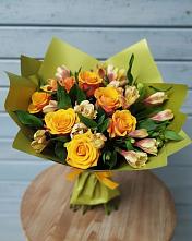 Букет цветов из:  Альстромерии и Розы в Масловский