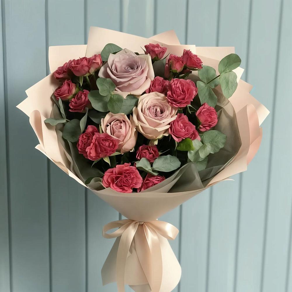 Букет цветов из: Гвоздики и Розы в Масловский