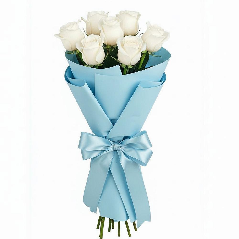 Букет 7 белых роз Проуд в Масловский