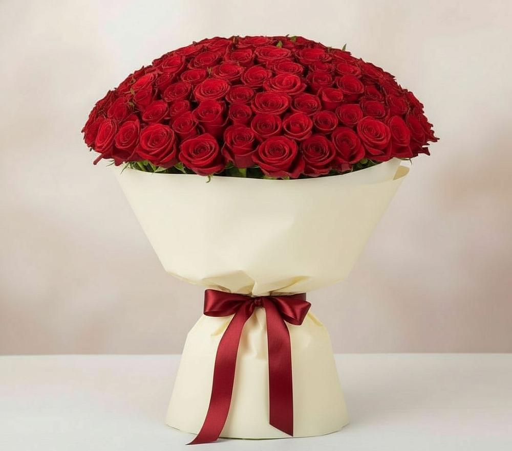 Букет 101 Красная роза Милано в Масловский
