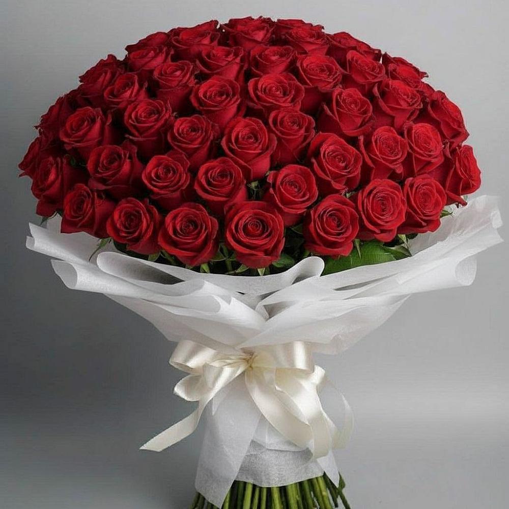 Букет 101 Красная роза Блэк Мэджик в Масловский