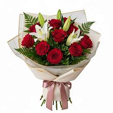 Букет цветов из:  Лилии и Розы в Масловский