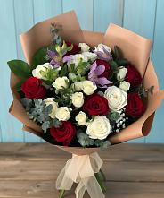 Букет цветов из:  Розы и Альстромерии в Масловский