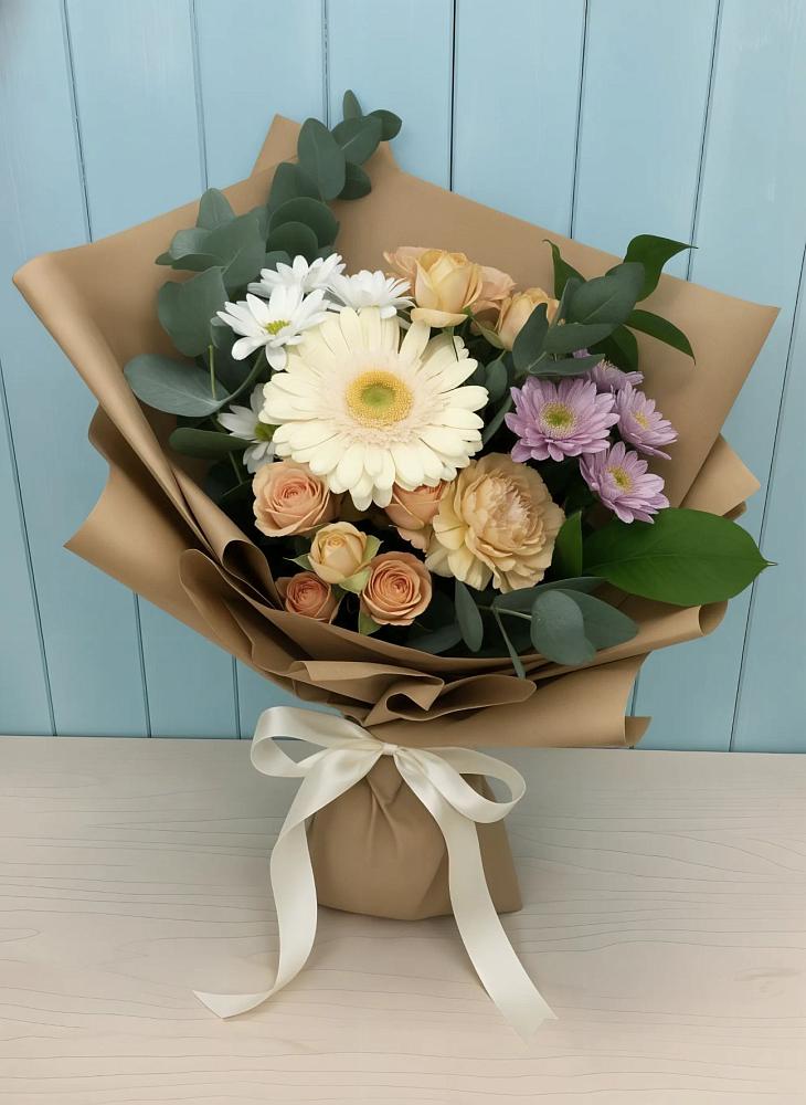 Букет цветов из: Герберы и Хризантемы в Масловский