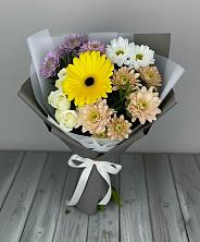 Букет цветов из:  Розы, Герберы и Хризантемы в Масловский