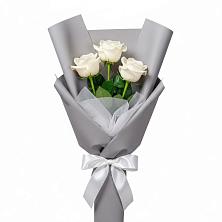 Букет 3 белые розы в Масловский