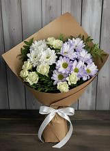 Букет цветов из:  Хризантемы и Розы в Масловский