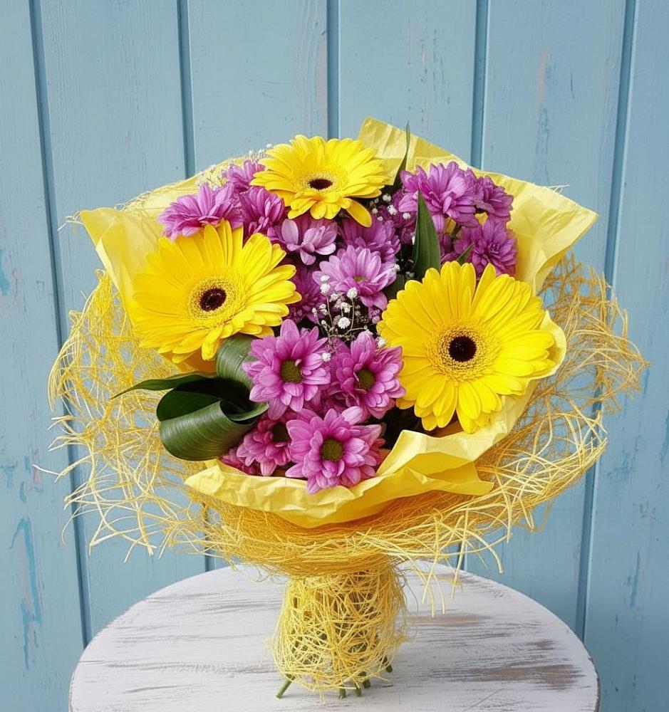 Букет цветов из: Хризантемы и Герберы в Масловский