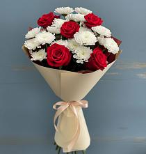 Букет цветов из:  Розы и Хризантемы в Масловский