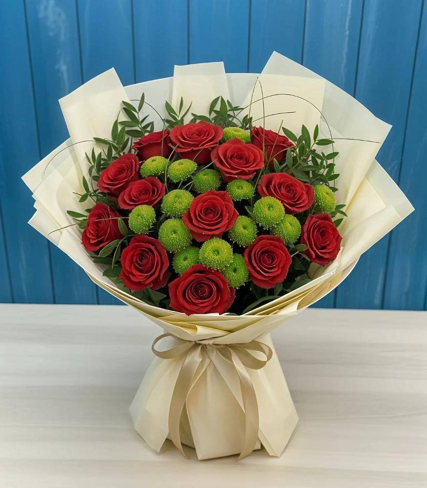 Букет цветов из: Розы и Хризантемы в Масловский