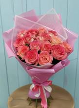 Букет 15 Розовых роз Равель в Масловский