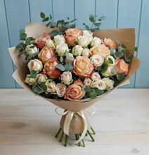 Букет цветов из:  Альстромерии и Розы в Масловский